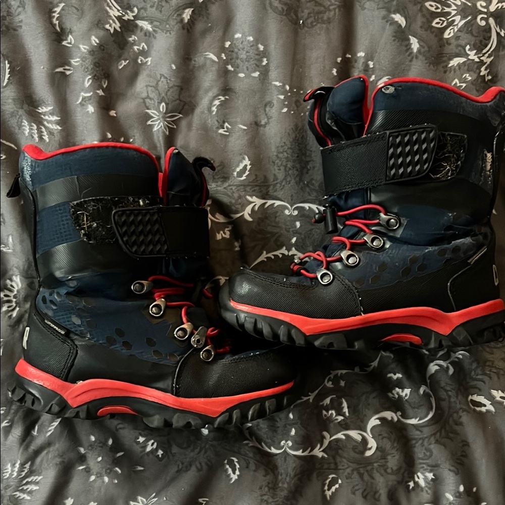 Stylish Black and Red Winter Boots